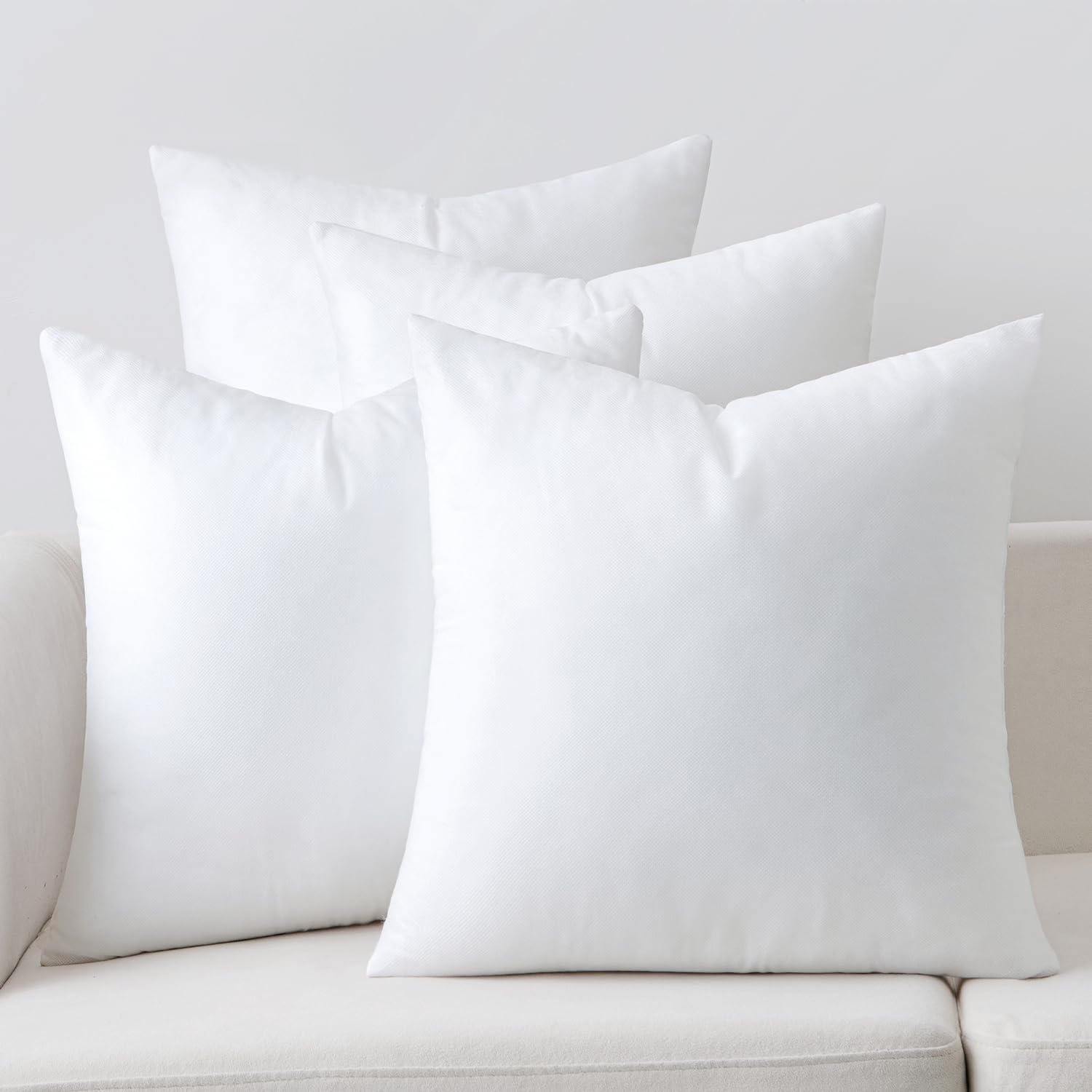 Miulee Pillow Insert 20X20 Inch Set Of 4, Decorative Square Throw Pillow Inserts, Premium Fluffy Pillow Forms Sham Stuffer For S